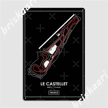 Le Castellet צרפת לאתר מפה 2.0 מתכת אדום סימנים קיר המערה בר המערה עיצוב לוחות טין פוסטרים סימן