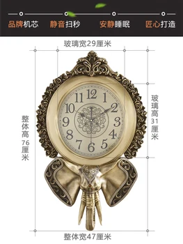 מסוגנן שקט מכונאי שעון קיר גדול 3d עגול עתיק הזהב נורדי שעון קיר יוקרתי Horloge Murale חדר קישוטים AB50WC