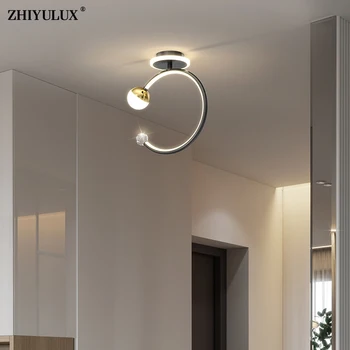 פשוט זהב שחור לבן בבית המודרני החדש LED אורות נברשת בסלון תקרת חדר השינה דירות מעבר הול מנורות תאורה פנימית