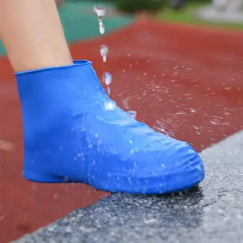 1 זוג נעליים חיצוני מכסה מעובה נגד החלקה אוניברסלי אופנה סיליקון עמיד למים נעל מכסה לשימוש יומיומי הליכה עמיד