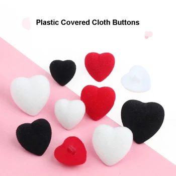 10pcs/lot בצורת לב פלסטיק כפתור 15/18/21/23mm לסרוג סוודר מעיל כפתור בגדים דקורטיביים תפירת כפתור