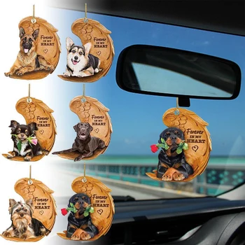 15 סגנון כלב חמוד אביזרי רכב אוטומטי המראה האחורית תלויים קישוטים Cartton אנימה תרמיל Pendents חג המולד דקו