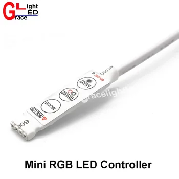 1pc LED RGB Controler DC12V Mini 3 מפתח LED RGB הבקר על 5050 /3528 SMD RGB LED רצועת אור
