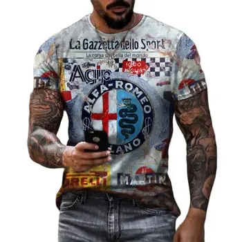 2023 חדש Stp חולצת הטריקו של הגברים בציר 3d מודפס חולצת טי ניגודיות צבע האישיות מזדמנים קיץ דקים של גברים מנופחים טי-שירט