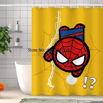 2023 חם מותאם אישית דיסני קפטן אמריקה Q גרסה מקלחת וילונות פוליאסטר עמיד למים האמבטיה אמבטיה וילונות עם ווים מפלסטיק