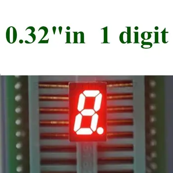 20PCS 1 Bit 7 קטע אדום תצוגת LED 0.32 אינטש הדיגיטלי צינור פלסטיק מתכת נפוצה האנודה(Nixie tube)