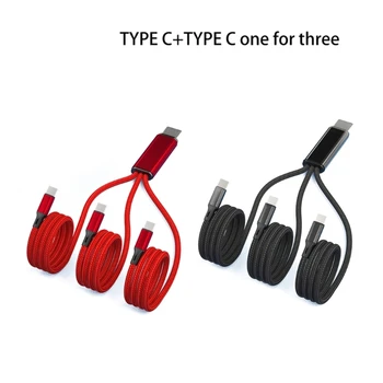 3 ב-1 USB C ל-USB C Multi 3 ב 1 סוג C עד 3 סוג C יציאת מטען כבל, 5V 2A מהר כבל טעינה 3 טלפונים ניידים
