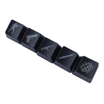 5 מפתחות מכניים החלפת מקלדת אביזרים ABS Keycaps המשחק נושא עם תאורה אחורית Keycaps על דובדבן MX Dropship