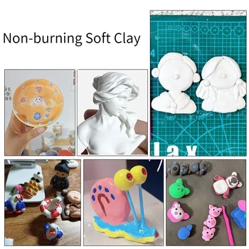 500 גרם ללא שריפת חימר רך לילדים בעבודת יד כלי חרס שאינו אפוי צעצוע חינוכי אור Playdough Slimes בחומר פולימר