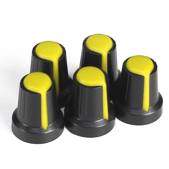 5PCS WH148 פוטנציומטר בורר ידית המכסה AG2 15X17mm פלסטיק צהוב ידיות שזיף להתמודד עם ערכת