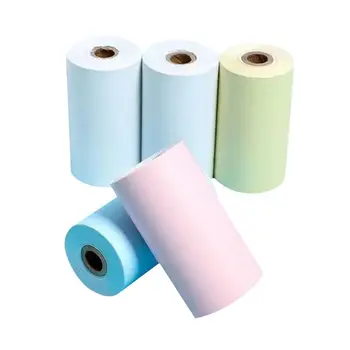 5Rolls מיני מדפסת נייר תרמי תווית מדבקה לבן צבעוני נייר דביק על התמונה צילום מדפסת ניידת 57mm