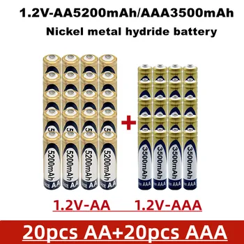 Aa+aaa 1.2 V סוללה נטענת, 5200 מיליאמפר /3500mah,עשוי ניקל מטאל הידריד,מתאים צעצועים,שעונים,וכו'., נמכר באריזות