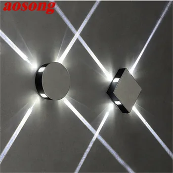 AOSONG פמוטי קיר תאורה פנימית LED מנורת קיר דקורטיבית בר KTV פרויקט פטיו מרפסת