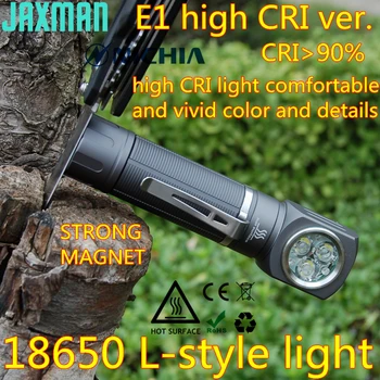 JAXMAN E1 גבוהה CRI L-סגנון 18650 פנס led החזה מנורת שולחן שחרור מהיר קליפ חזק מגנט לפיד
