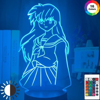 Kagome Higurashi להבין את בנות Led לילה אור על המעונות עיצוב מגניב אור מתנת יום הולדת לילד הילדים מנורת לילה 3d המנורה Inuyasha