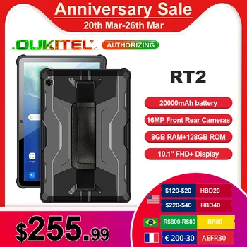 Oukitel RT2 מחוספס לוח הטלפון 10.1 אינץ ' FHD+ 8GB+128GB IP68&IP69K דירוג טבליות 16MP מצלמה 20000mAh סוללה 33W תשלום Pad