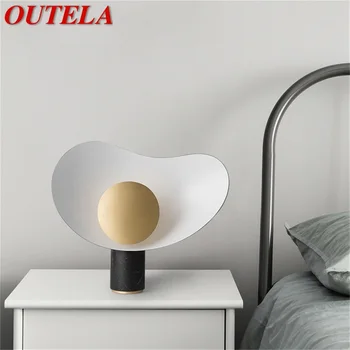 OUTELA עכשווי נורדי יצירתי מנורת שולחן LED השיש שולחן אור הביתה קישוט חדר השינה