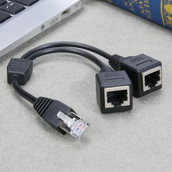 RJ45 Ethernet מפצל מתאם 1 זכר 2 נקבה רשת ה LAN-ספליטר תמיכה Cat7 Cat6 תקשורת באינטרנט מאריך