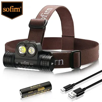 Sofirn HS20 USB C נטענת LED פנס 18650 חזק 2700lm אור הזרקורים תאורת כפול מתג מחוון