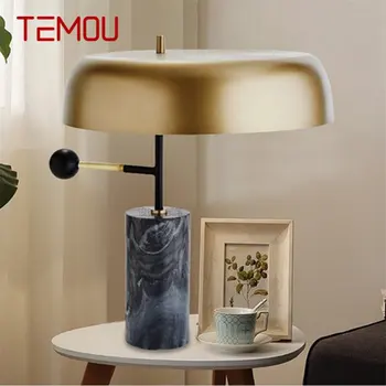 TEMOU עכשווי מנורת שולחן בעיצוב יוקרתי שחור שולחן אור הביתה הוביל שיש דקורטיבי עבור הכניסה סלון, חדר השינה משרד