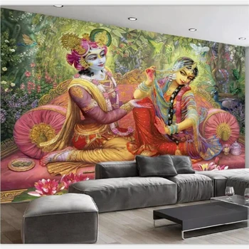 wellyu מותאם אישית ציור קיר הסלון, חדר השינה ציור שמן יפה רקע קיר יופי הודי טלוויזיה ספה קישוט הציור
