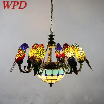 WPD טיפאני התוכי נברשת הובילה בציר יצירתי צבע תליון זכוכית המנורה עיצוב הבית הסלון, חדר השינה במלון