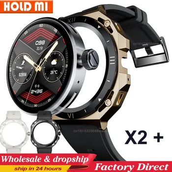 X2 פלוס, שעון חכם טעינה אלחוטית Bluetooth להתקשר ספורט כושר גשש לחץ דם X2+ Smartwatch גברים נשים