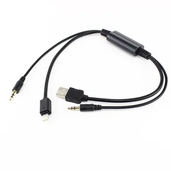אודיו סטריאו Aux USB לרכב USB AUX מתאם ממשק כבלים עבור BMW E82 E87 E88 E90 E91 E92 E93 E60-2004 אחרי עבור iphone