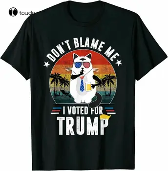 אל תאשים אותי אני הצבעתי בשביל טראמפ בציר חתול מצחיק חולצות כותנה