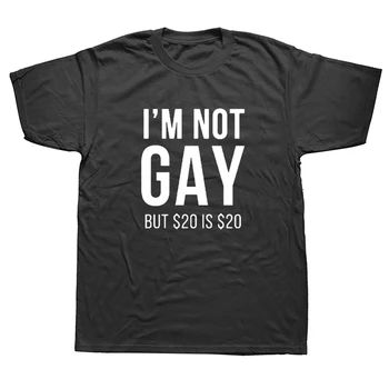 אני לא הומו אבל 20 זה 20 מצחיק חולצת כותנה אופנת רחוב שרוול קצר לסבית הגאווה יום הולדת מתנות טי-שירט