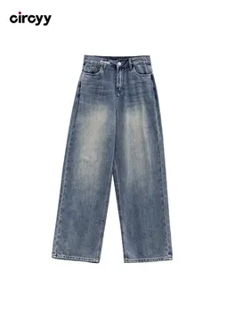 באגי ג 'ינס נשים גבוה Waisted ג' ינס רחב הרגל מכנסי ג ' ינס כחול בהיר חופשי מכנסיים קוריאנית מזדמן אופנת רחוב Y2K אופנה 2023
