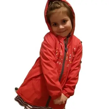 בנות rainwear PU חם מרופד PU מעיל בנות פעוטות עם בידוד עבה צמר בתוך 3-5 שנים עמיד למים windproof
