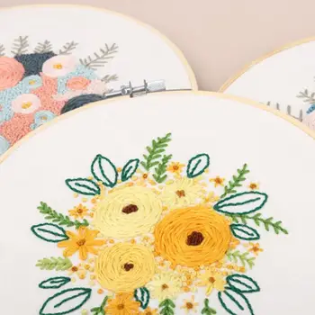 בסגנון אירופאי פרחים DIY רקמה סט סרט צלב-תפר אמנות למתחילים משק בית יד תפור תפירה קישוט