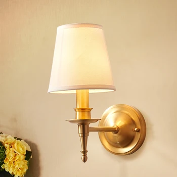 האמריקאי השינה ליד המיטה מנורת קיר יצירתי פשוט כל-נחושת במראה הקדמית אור במעבר הסלון ראש יחיד מנורת קיר