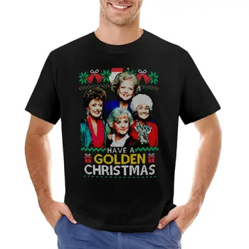 הזהב חג המולד חולצת טי אסתטי בגדים מותאמים אישית חולצת שרוול קצר טי גברים