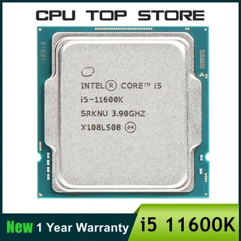החדש Intel Core i5-11600K i5 11600K 3.9 GHz שש ליבות של שנים-עשר חוט המעבד L3=12M 125W LGA 1200