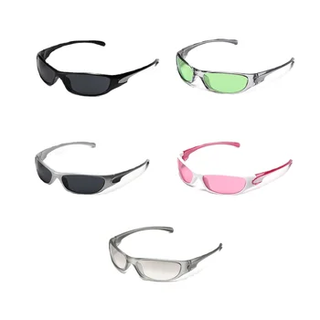 היפ הופ סגנון חיצוני טיולי אפניים משקפי נהיגה שרף Y2K משקפי שמש Steampunk למשקפיים גותי UV400 משקפי גוונים במראה Eyewear