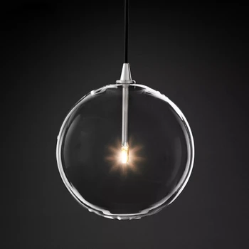 זכוכית גלוב אורות תליון מודרני רטרו הוביל את הכדור נקי פליז, כרום שחור נברשות חדר שינה סלון חדר אוכל מנורות דקו