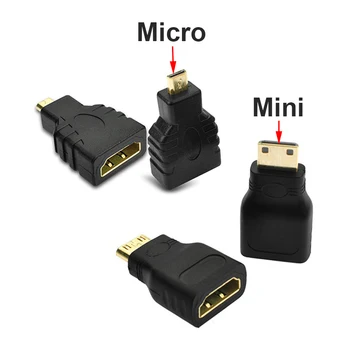 זכר נקבה מתאם Mini Micro HDMI תואם-Extender ממיר מחבר ערכות עבור HDTV Tablet PC