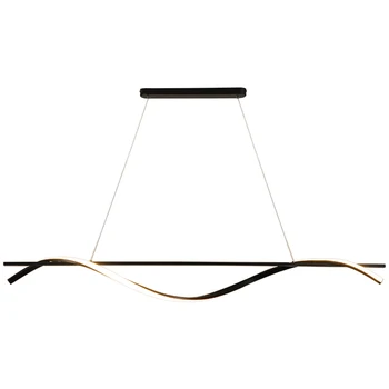 *חדר האוכל נברשת מינימליסטי שולחן בר מודרני יצירתי רצועת LED מנורות