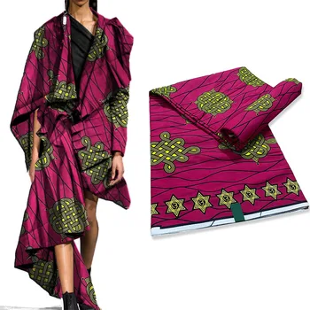 חדש מובטח אמיתי 100% כותנה המקורי האמיתי שעווה אנקרה בד אפריקאי הדפסה בד שמלת חג המולד להתלבש