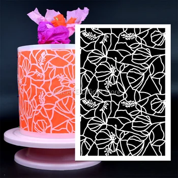 לקשט עוגה חדשה סטנסיל תבנית עיצוב פרחים לחתונה הולדת תחרה דפוס ספריי פונדנט חמאה כלים עובש