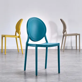 מודרני הכיסא מינימליסטי ההגירה כיסא האוכל הנורדי יצירתי אופנה כסאות אוכל הביתה פלסטיק משענת חיצונית פנאי הכיסא