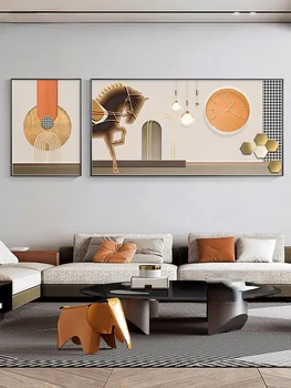 מודרני מינימליסטי בסלון ספה רקע קיר ציור דקורטיבי אור יוקרה שני חלקים תלוי ציור הסוס.