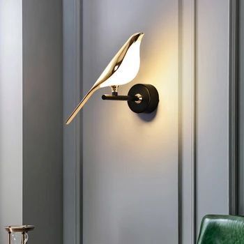 מודרני פשטות LED מנורת קיר עורב דגם ציפור אור מנורות קיר אור, תאורה פנימית מטבח ביתי ליד המיטה בחדר השינה בסלון