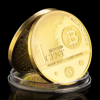 מצופה זהב פיזי Cryptocurrency מטבע הנשר דפוס ביטקוין מטבע זכרון 1 יח ' Bitcoin סנט יצירתי מזכרת מטבע