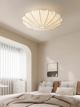 משי מנורת תקרה זן סיני סגנון חדר מיטה & ארוחת בוקר חדר השינה מנורה לבנה סלון ללמוד מנורת תקרה
