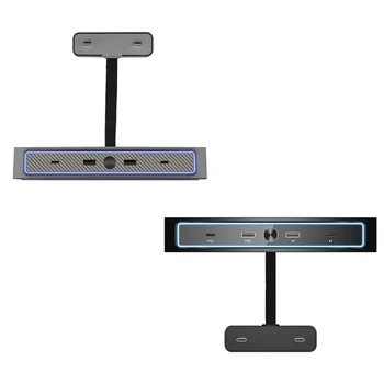 מתג אוטומטי אור LED USB Hub עבור 2021 2022 2023 טסלה מודל Y 3, תחנות עגינה במרכז הקונסולה חיישן חכם
