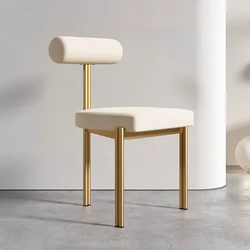 מתכת יוקרה האוכל כיסא אירופאי מודרני מרופדים למתוח שחור הרגל כיסאות סלון מעצב איכות Sillas Comedor רהיטים