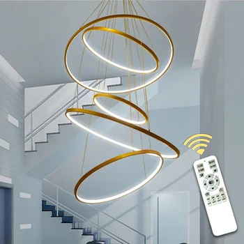נברשת מודרנית הגעה חדשה קלאסית מעגל טבעת Led נורדי תליון מנורה luminaria מסגרת הסלון Foyering אור